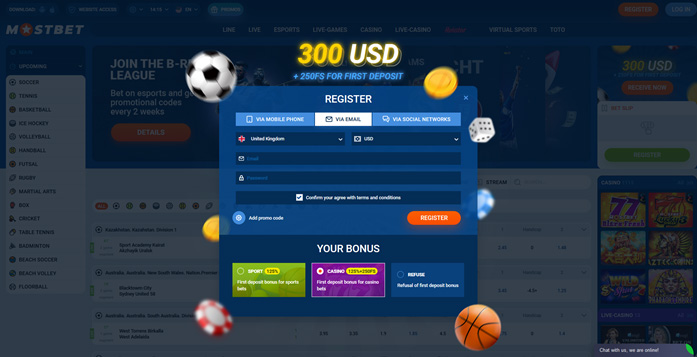 تسجيل Mostbet 1